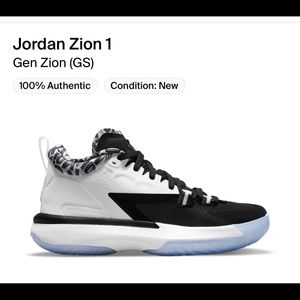 Jordan Gradeschool Zion 1 Size 4. Brand new with box